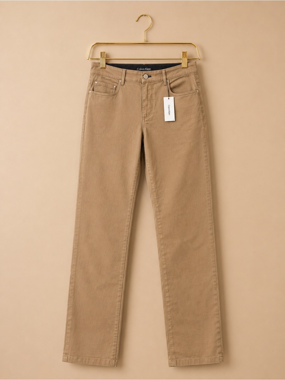 Calvin Klein Straight-Leg Jeans in Beige-Tan